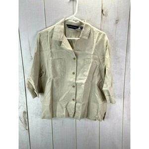 Preston & York 3/4 Sleeve 100% Linen Button Down